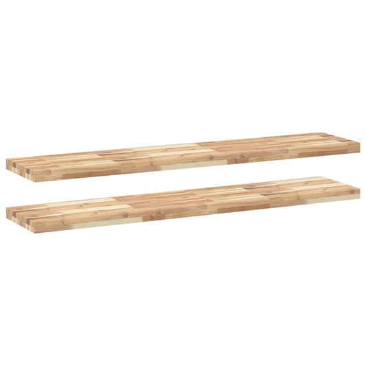 Floating Shelves 2 pcs 120x30x4 cm Untreated Solid Wood Acacia Floating Shelves 2 pcs 120x30x4 cm Untreated Solid Wood Acacia