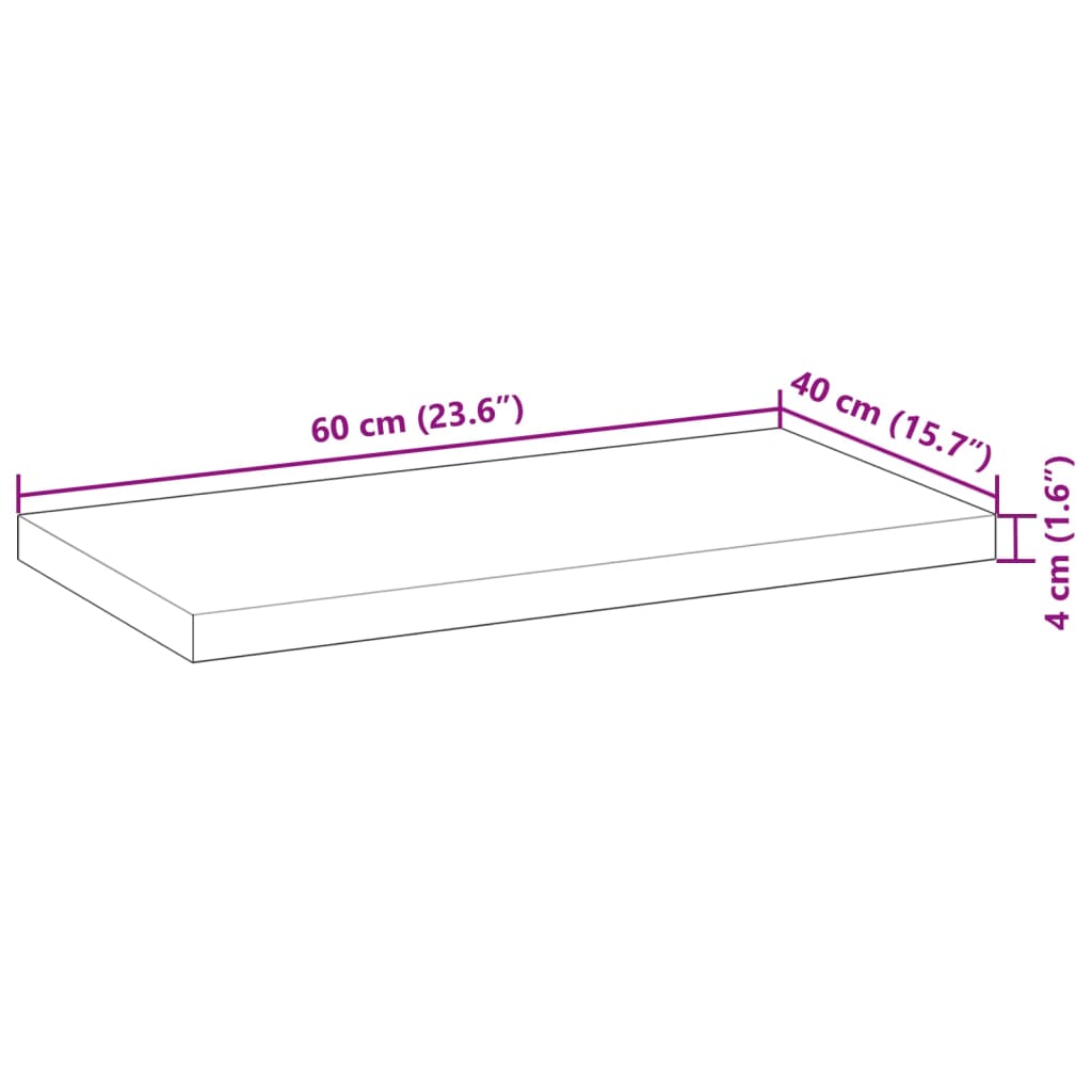 Floating Shelves 3 pcs 60x40x4 cm Untreated Solid Wood Acacia