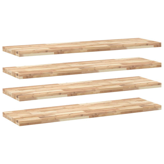 Floating Shelves 4 pcs 140x40x4 cm Untreated Solid Wood Acacia Floating Shelves 4 pcs 140x40x4 cm Untreated Solid Wood Acacia