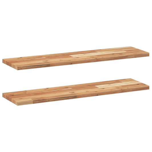 Floating Shelves 2 pcs 100x20x2 cm Oil Finished Solid Wood Acacia Floating Shelves 2 pcs 100x20x2 cm Oil Finished Solid Wood Acacia