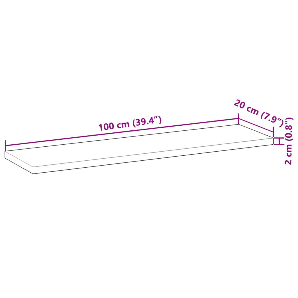 Floating Shelves 3 pcs 100x20x2 cm Oil Finished Solid Wood Acacia
