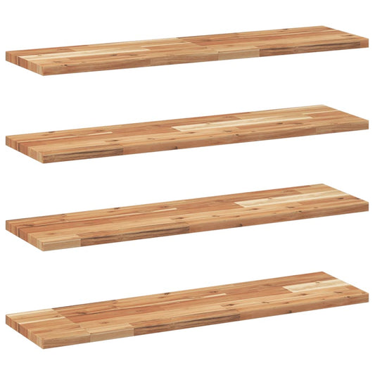 Floating Shelves 4 pcs 100x20x2 cm Oil Finished Solid Wood Acacia Floating Shelves 4 pcs 100x20x2 cm Oil Finished Solid Wood Acacia