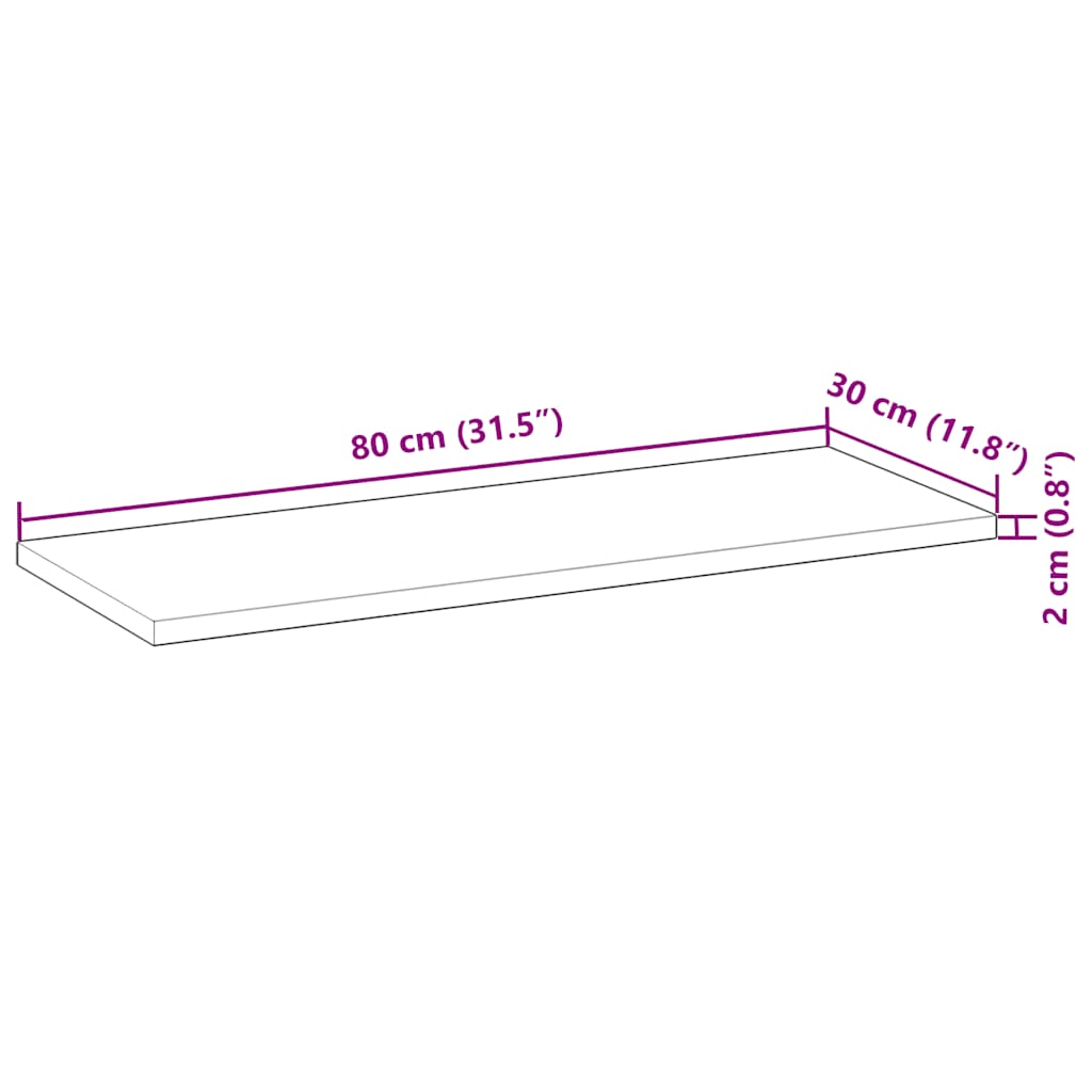 Floating Shelves 2 pcs 80x30x2 cm Oil Finished Solid Wood Acacia
