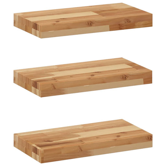 Floating Shelves 3 pcs 60x20x4 cm Oil Finished Solid Wood Acacia Floating Shelves 3 pcs 60x20x4 cm Oil Finished Solid Wood Acacia