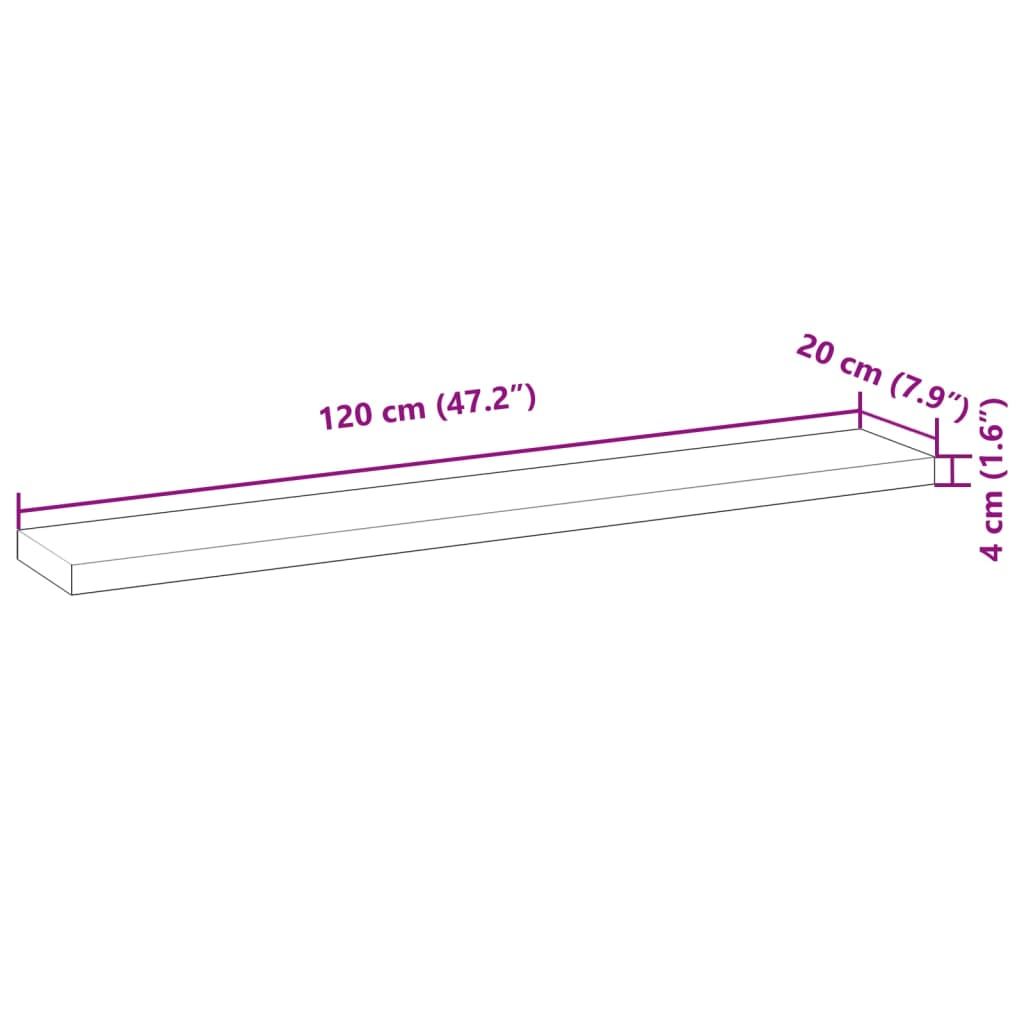Floating Shelves 4 pcs 120x20x4 cm Oil Finished