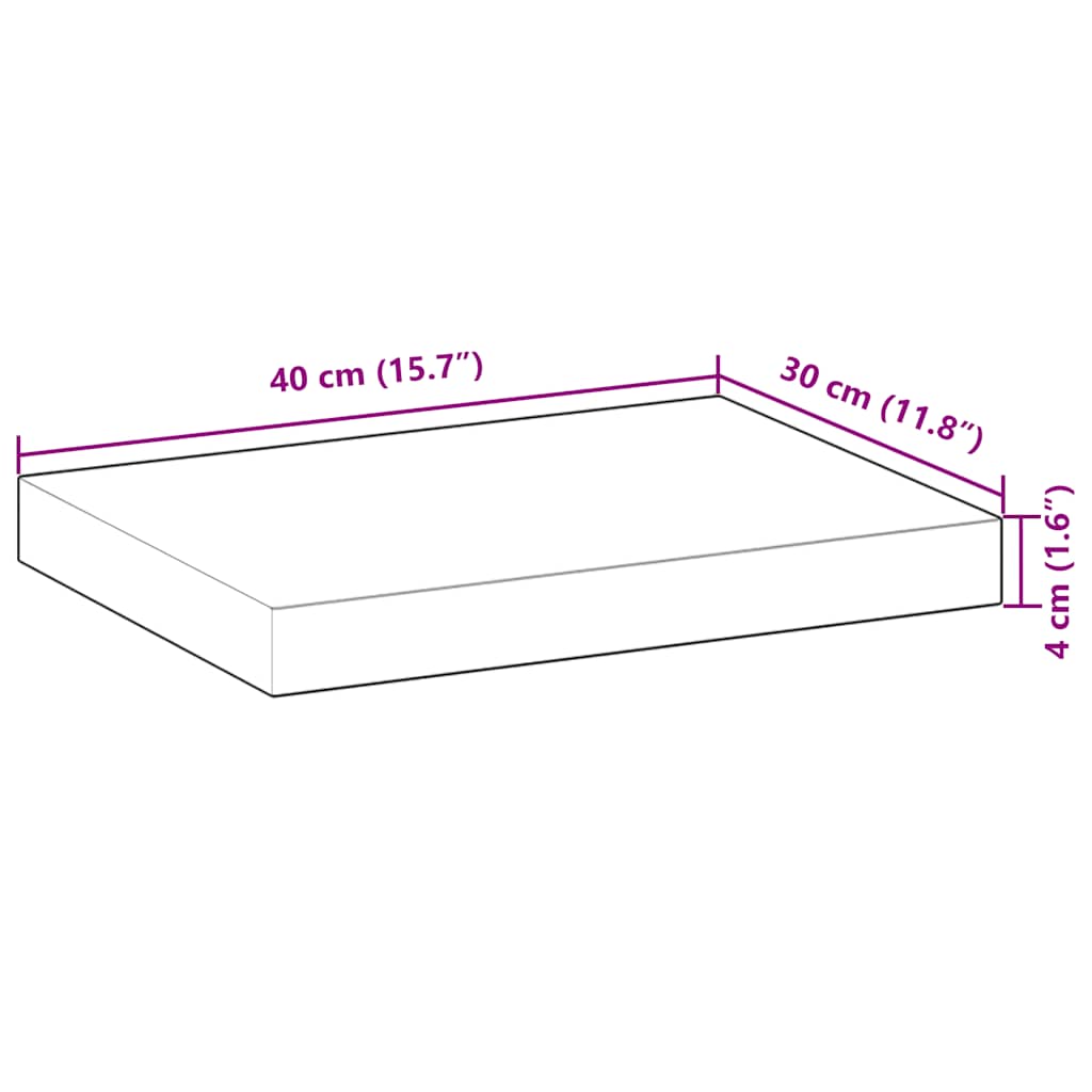 Floating Shelves 4 pcs 40x30x4cm Oil Finished Solid Wood Acacia