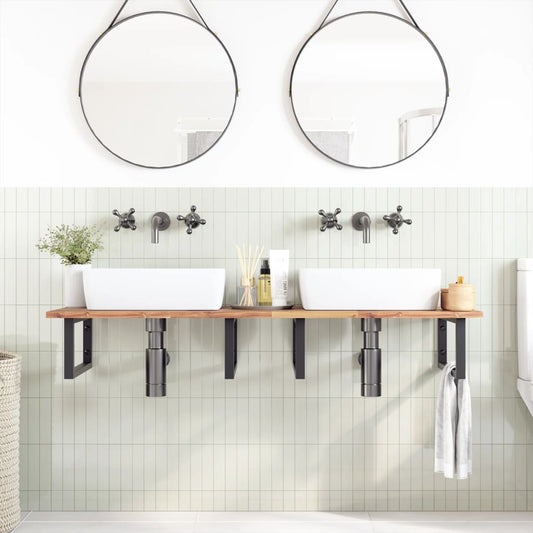 Bathroom Vanity Top Untreated 140x50x2 cm Solid Wood Acacia Bathroom Vanity Top Untreated 140x50x2 cm Solid Wood Acacia
