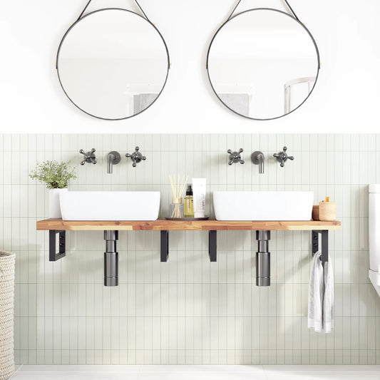 Bathroom Vanity Top Untreated 140x40x4 cm Solid Wood Acacia Bathroom Vanity Top Untreated 140x40x4 cm Solid Wood Acacia