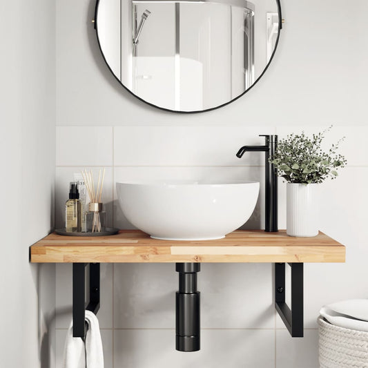 Bathroom Vanity Top Untreated 80x50x4 cm Solid Wood Acacia Bathroom Vanity Top Untreated 80x50x4 cm Solid Wood Acacia