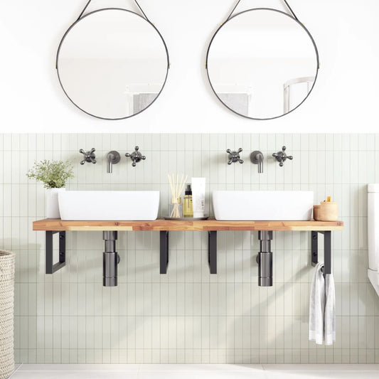 Bathroom Vanity Top Untreated 120x50x4 cm Solid Wood Acacia Bathroom Vanity Top Untreated 120x50x4 cm Solid Wood Acacia