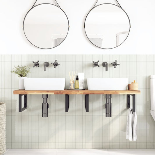 Bathroom Vanity Top Untreated 160x50x4 cm Solid Wood Acacia Bathroom Vanity Top Untreated 160x50x4 cm Solid Wood Acacia