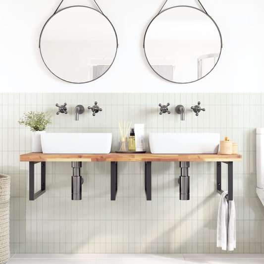 Bathroom Vanity Top Untreated 120x60x4 cm Solid Wood Acacia Bathroom Vanity Top Untreated 120x60x4 cm Solid Wood Acacia