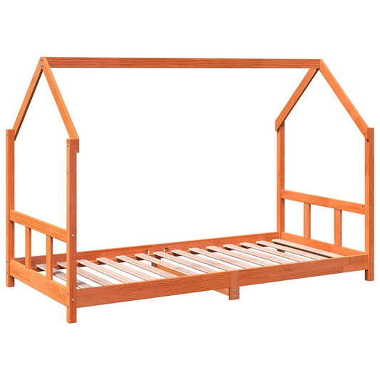 Kids Bed Frame Wax Brown 90x190 cm Solid Wood Pine Kids Bed Frame Wax Brown 90x190 cm Solid Wood Pine