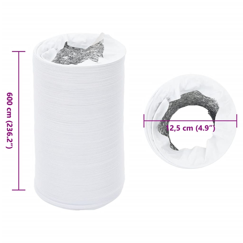 Ventilation Duct Aluminium and PVC 6 m Ø12.5 cm