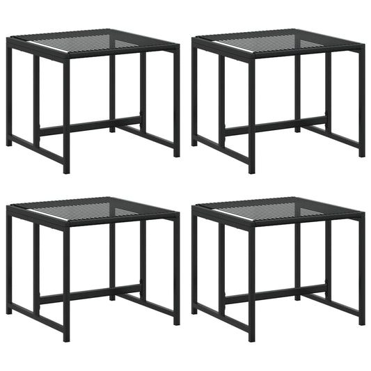 Garden Stools 4 pcs Black Poly Rattan Garden Stools 4 pcs Black Poly Rattan