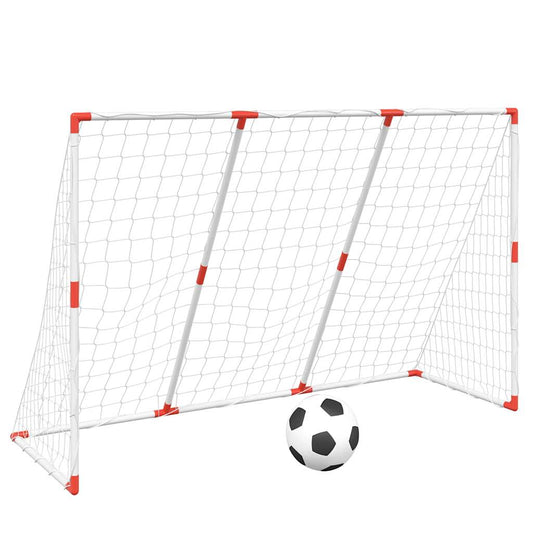 Kids'Football Goal with Balls 2-in-1 White 184x64x124 cm Kids'Football Goal with Balls 2-in-1 White 184x64x124 cm