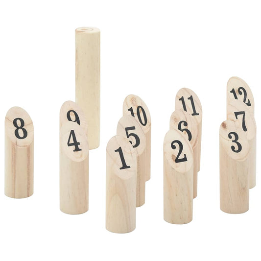 13 Piece Number Kubb Game Set with Carrying Bag Solid Pine Wood 13 Piece Number Kubb Game Set with Carrying Bag Solid Pine Wood