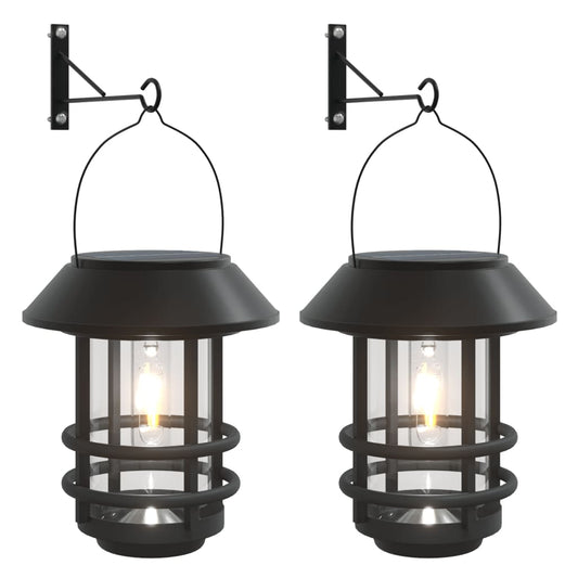 Solar Outdoor Wall Lanterns 2 pcs White Solar Outdoor Wall Lanterns 2 pcs White