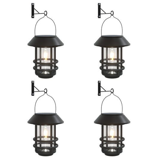 Solar Outdoor Wall Lanterns 4 pcs White Solar Outdoor Wall Lanterns 4 pcs White