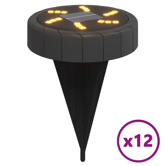 Solar Ground Lights with Ground Spikes Outdoor 12 pcs Warm White Solar Ground Lights with Ground Spikes Outdoor 12 pcs Warm White