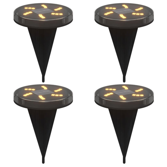 Solar Ground Lights with Ground Spikes Outdoor 4 pcs Warm White Solar Ground Lights with Ground Spikes Outdoor 4 pcs Warm White