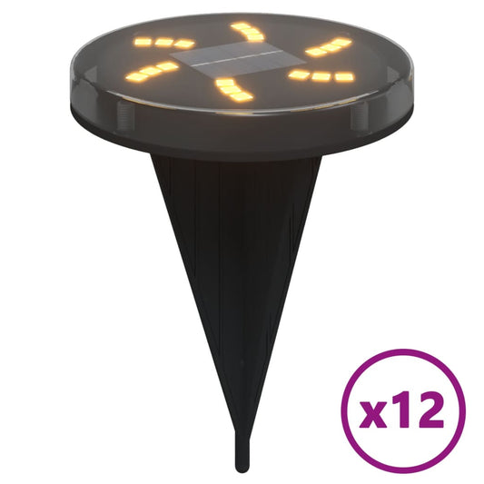 Solar Ground Lights with Ground Spikes Outdoor 12 pcs Warm White Solar Ground Lights with Ground Spikes Outdoor 12 pcs Warm White