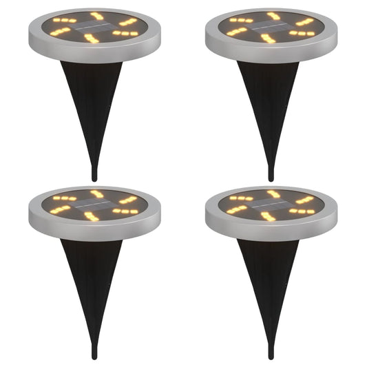 Solar Ground Lights with Ground Spikes Outdoor 4 pcs Warm White Solar Ground Lights with Ground Spikes Outdoor 4 pcs Warm White