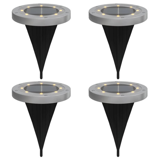Solar Ground Lights with Ground Spikes Outdoor 4 pcs Warm White Solar Ground Lights with Ground Spikes Outdoor 4 pcs Warm White