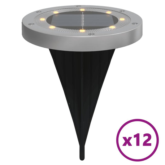 Solar Ground Lights with Ground Spikes Outdoor 12 pcs Warm White Solar Ground Lights with Ground Spikes Outdoor 12 pcs Warm White