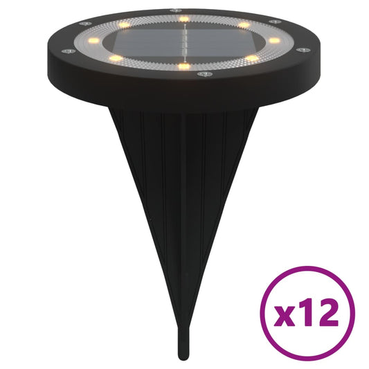 Solar Ground Lights with Ground Spikes Outdoor 12 pcs Warm White Solar Ground Lights with Ground Spikes Outdoor 12 pcs Warm White