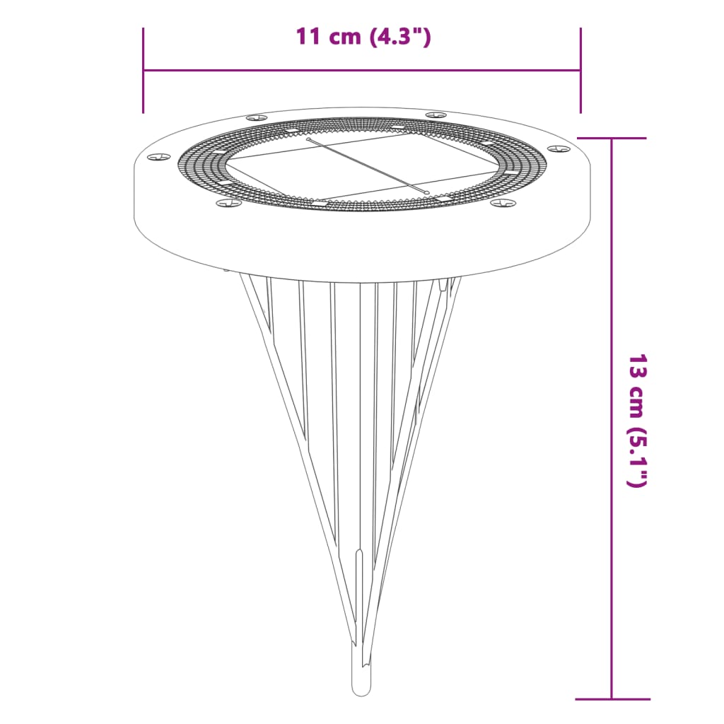 Solar Ground Lights with Ground Spikes Outdoor 12pcs Warm White