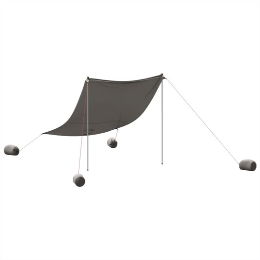 Beach Canopy with Sand Anchors Grey 214x236 cm Beach Canopy with Sand Anchors Grey 214x236 cm