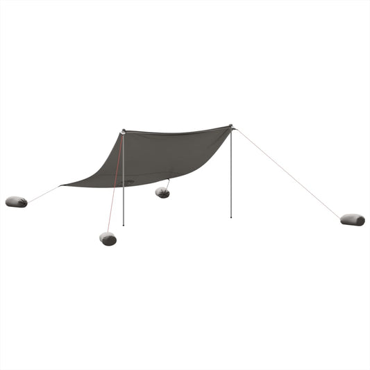 Beach Canopy with Sand Anchors Grey 304x300 cm Beach Canopy with Sand Anchors Grey 304x300 cm