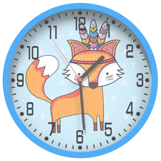 Wall Clock Blue Ø25.5 cm Polystyrene and Glass Wall Clock Blue Ø25.5 cm Polystyrene and Glass