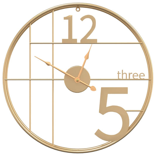 Wall Clock Gold Ø50 cm Iron Wall Clock Gold Ø50 cm Iron