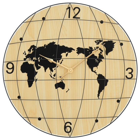 Wall Clock Yellow and Black Ø50 cm Engineered Wood Wall Clock Yellow and Black Ø50 cm Engineered Wood