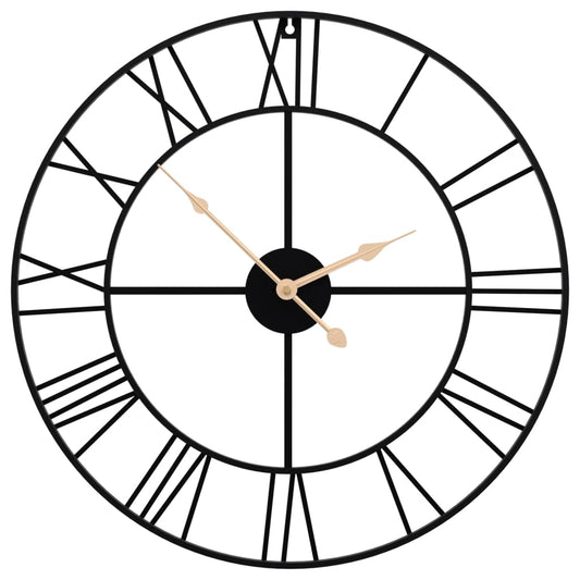 Wall Clock Black Ø50 cm Iron Wall Clock Black Ø50 cm Iron