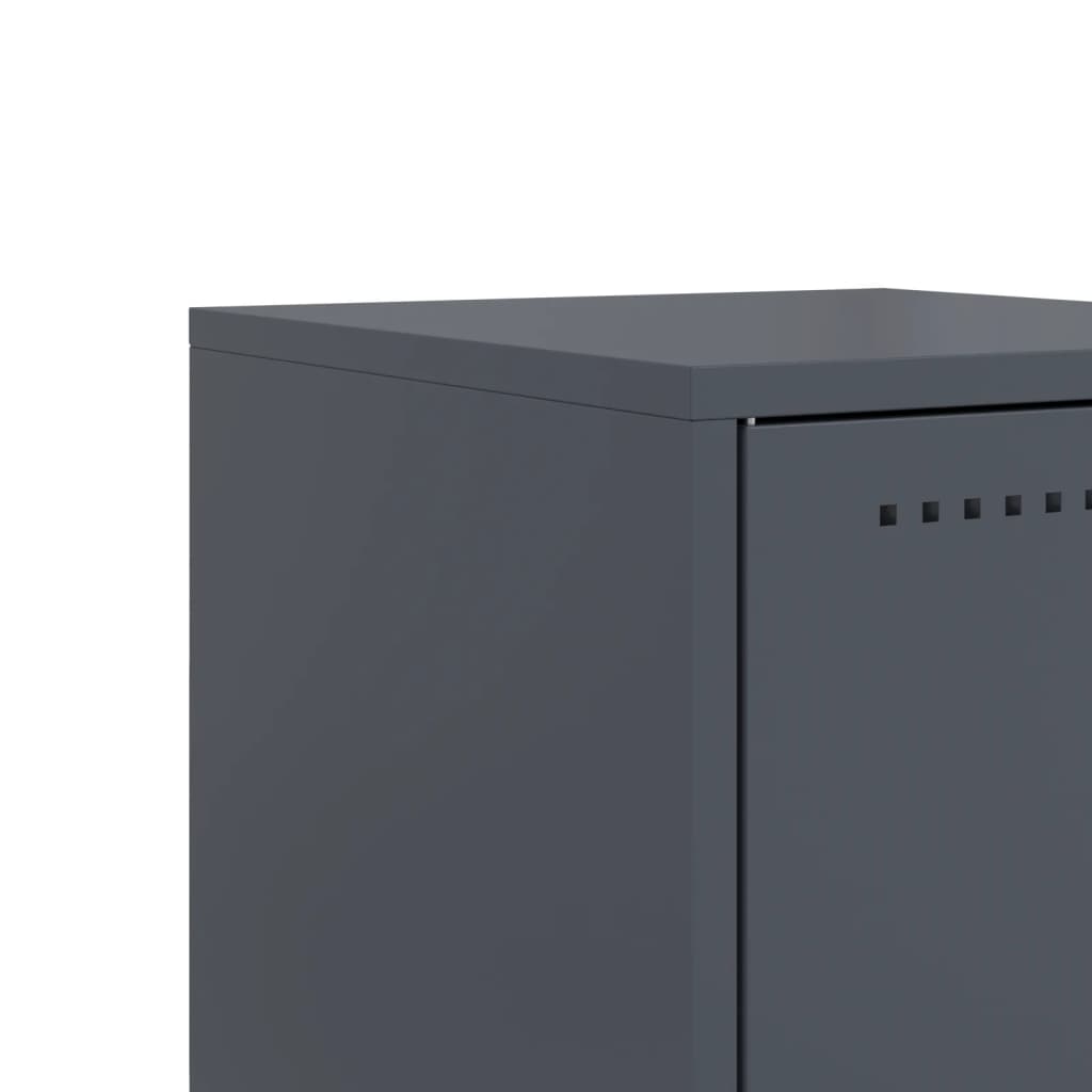 Bedside Cabinets 2 pcs Anthracite 36x39x60,5 cm Steel