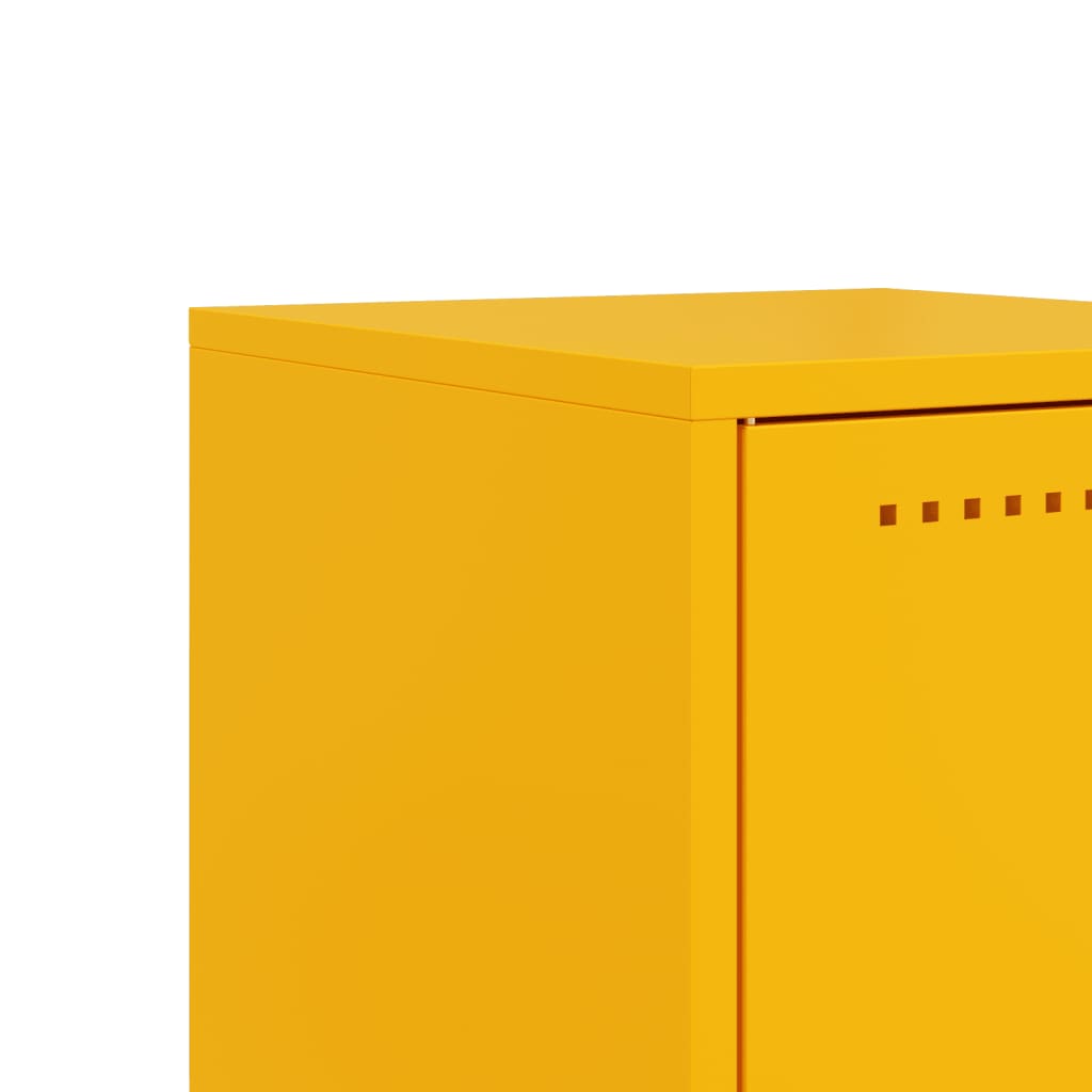 Bedside Cabinets 2 pcs Mustard Yellow 36x39x60,5 cm Steel