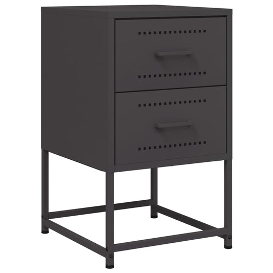 Bedside Cabinet Black 36x39x60,5 cm Steel Bedside Cabinet Black 36x39x60,5 cm Steel