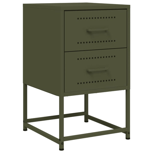 Bedside Cabinet Olive Green 36x39x60.5 cm Steel Bedside Cabinet Olive Green 36x39x60.5 cm Steel