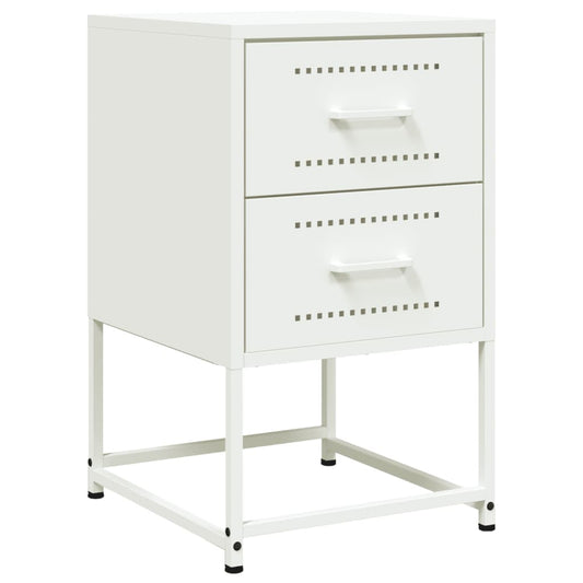 Bedside Cabinet White 36x39x60.5 cm Steel Bedside Cabinet White 36x39x60.5 cm Steel
