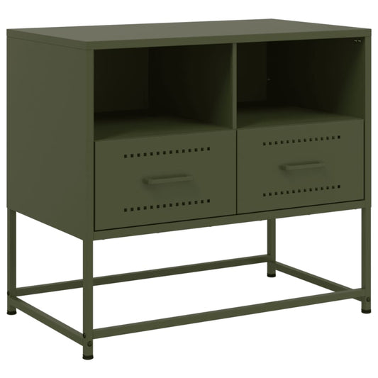 TV Cabinet Olive Green 68x39x60.5 cm Steel TV Cabinet Olive Green 68x39x60.5 cm Steel