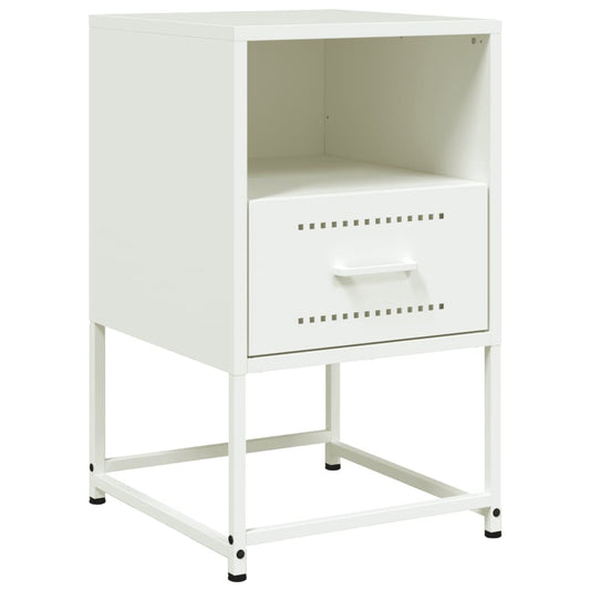 Bedside Cabinet White 36x39x60.5 cm Steel Bedside Cabinet White 36x39x60.5 cm Steel