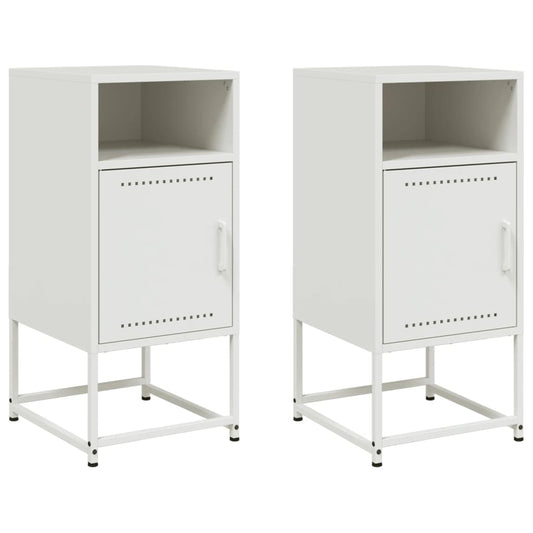 Bedside Cabinets 2 pcs White 36x39x78 cm Steel Bedside Cabinets 2 pcs White 36x39x78 cm Steel