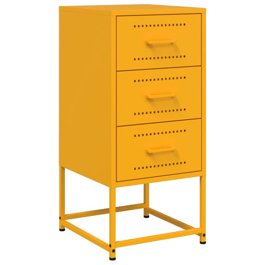 Bedside Cabinet Mustard Yellow 36x39x78 cm Steel Bedside Cabinet Mustard Yellow 36x39x78 cm Steel