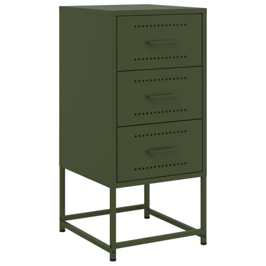 Bedside Cabinet Olive Green 36x39x78 cm Steel Bedside Cabinet Olive Green 36x39x78 cm Steel