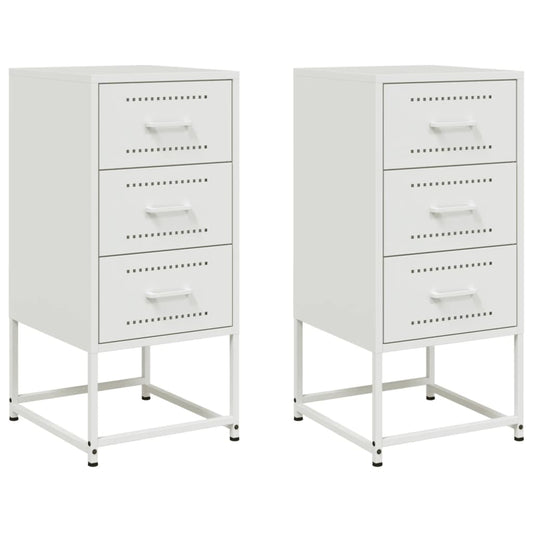 Bedside Cabinets 2 pcs White 36x39x78 cm Steel Bedside Cabinets 2 pcs White 36x39x78 cm Steel