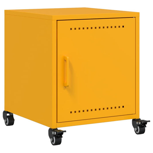 Bedside Cabinet Mustard Yellow 36x39x43.5 cm Steel Bedside Cabinet Mustard Yellow 36x39x43.5 cm Steel