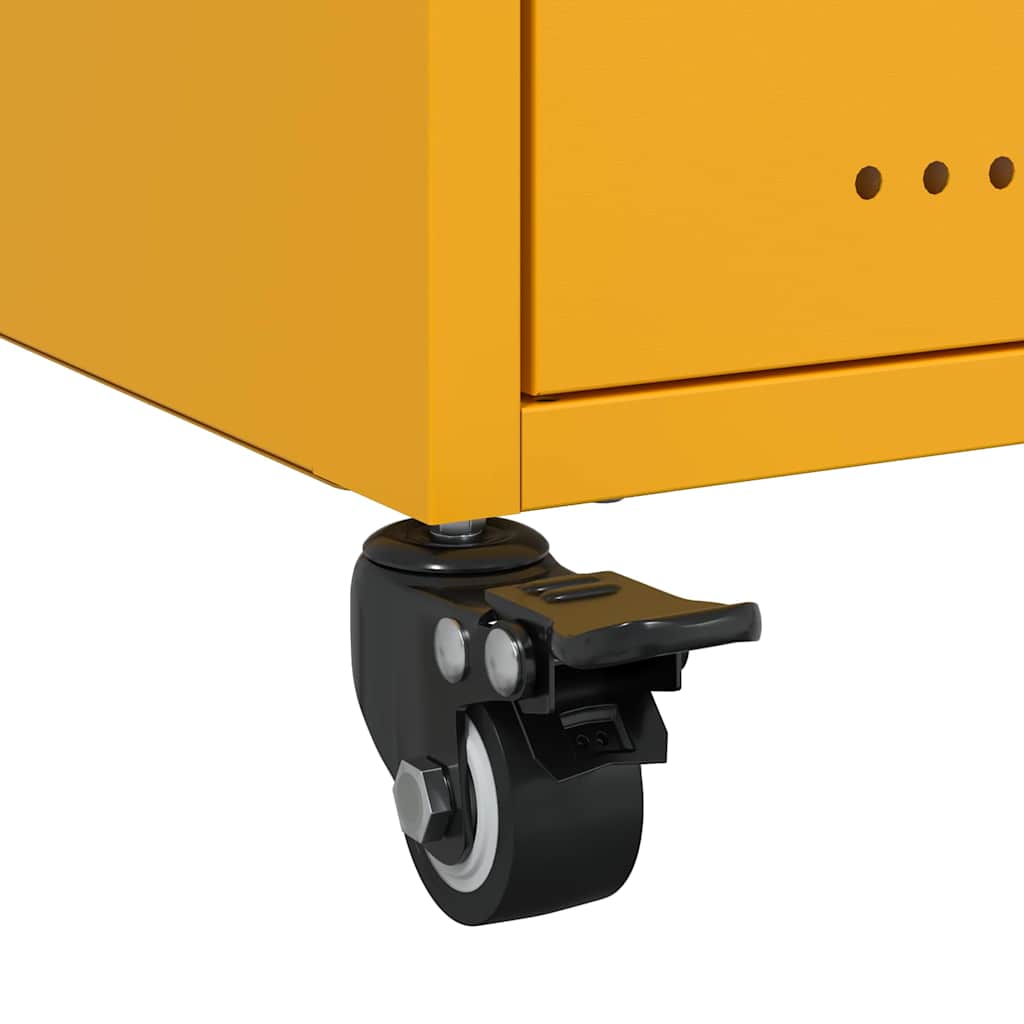 Bedside Cabinets 2 pcs Mustard Yellow 36x39x43,5 cm Steel